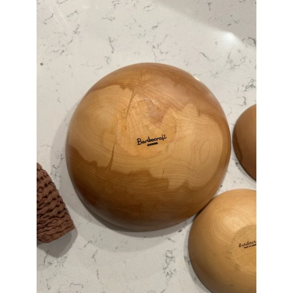 Baribocraft Canada Wooden Salad Bowl Set 10